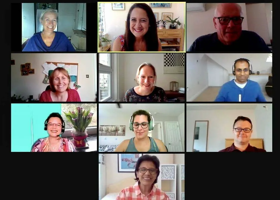 Book Midwife reunion 2020 - Zoom screenshot - Mindy Gibbins Klein